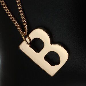 Rose Gold Plated Initial ""B"" Pendant Necklace, XPNL0310